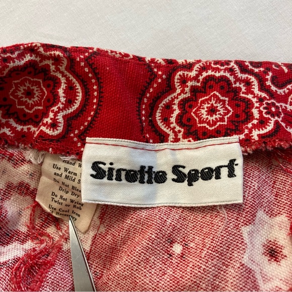 Vintage Cotton Canvas Patchwork Red Paisley Bandana Maxi Skirt - Picture 5 of 17